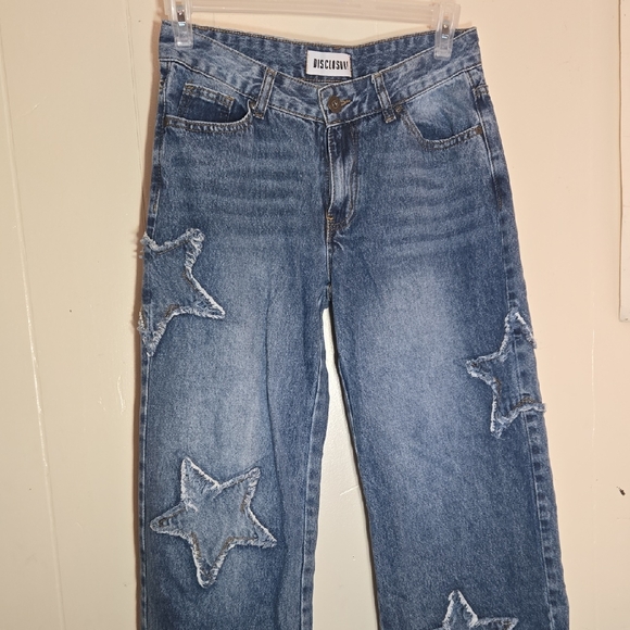 Disclosure Denim - Distressed Star Wide Leg 10 1/2 Flare